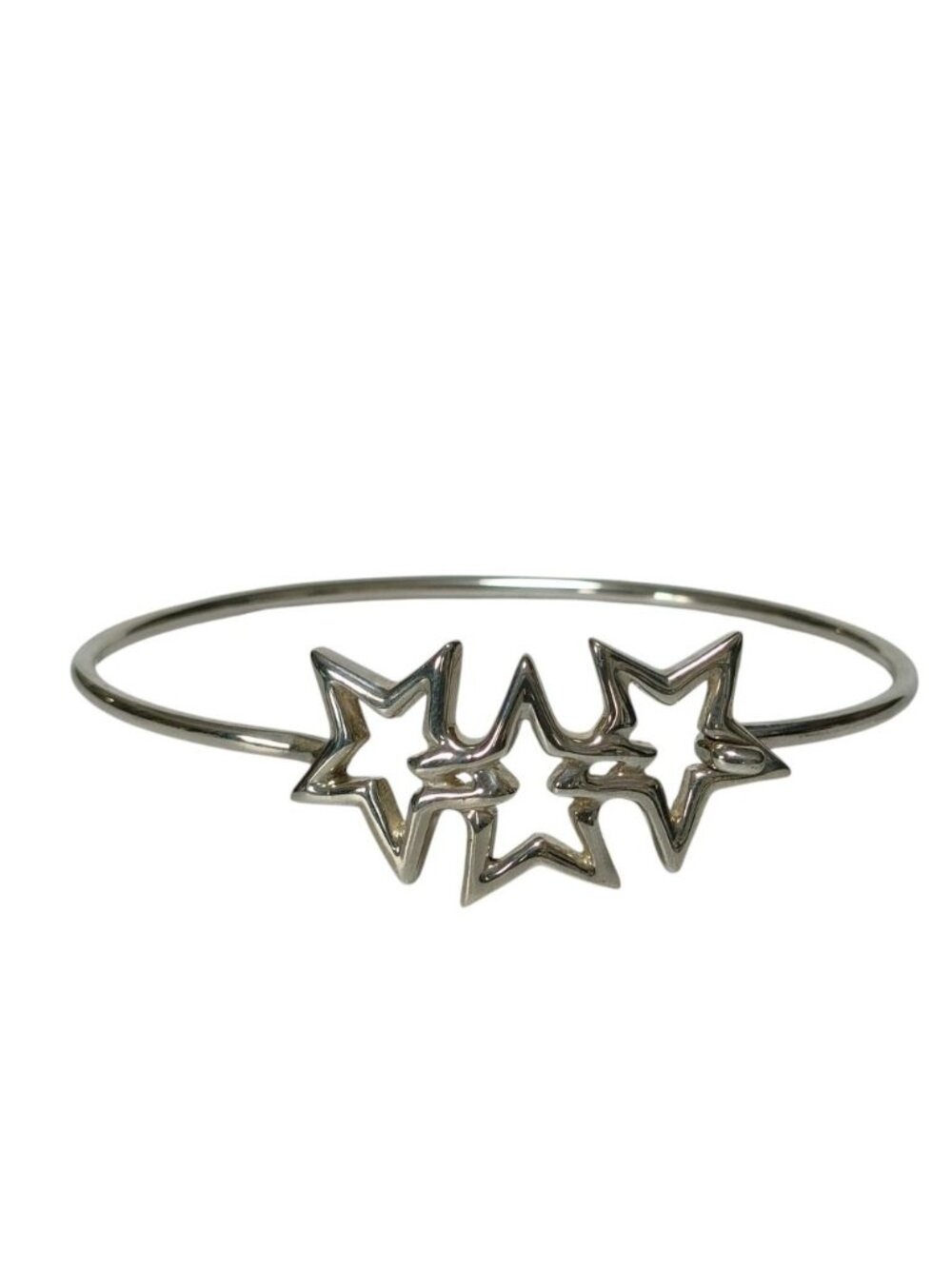 Tiffany & Co 925 Triple Star Bracelet Bangle Silver
